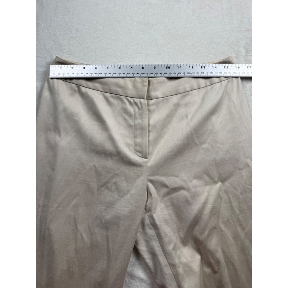 St. John Sport Beige Wide Leg Trousers High Rise Altered Khaki Pants Womens 10 - Picture 3 of 10